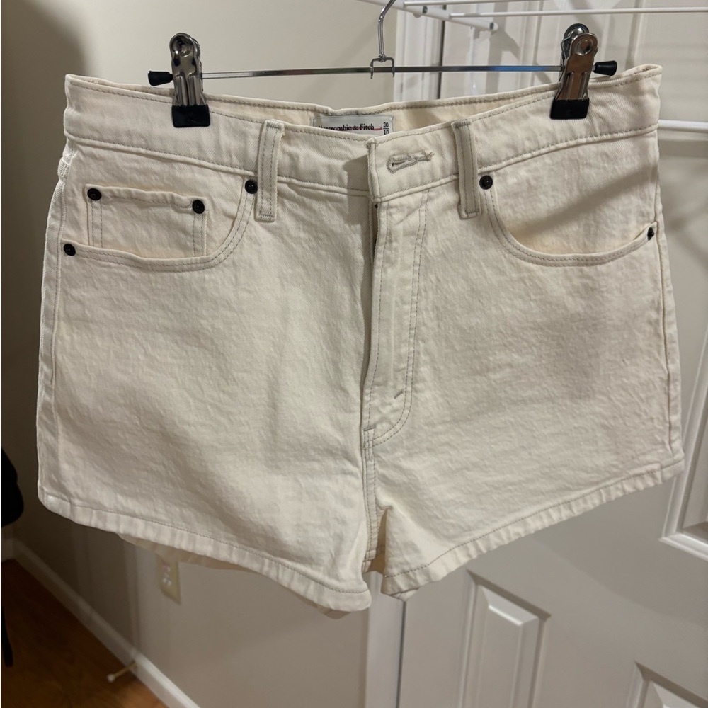 Abercrombie & Fitch Cream Jean Shorts